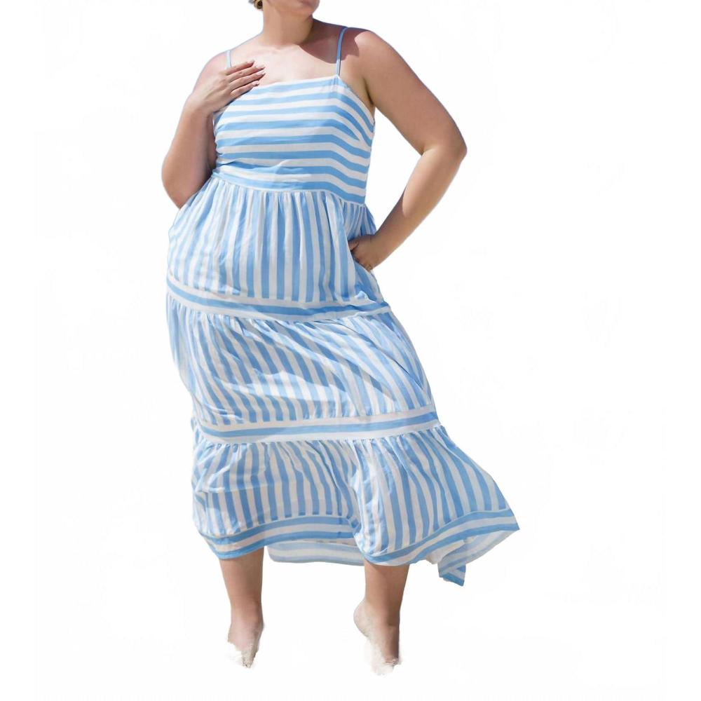NEW SAL ROSA jessica maxi dress - plus size in blue stripe